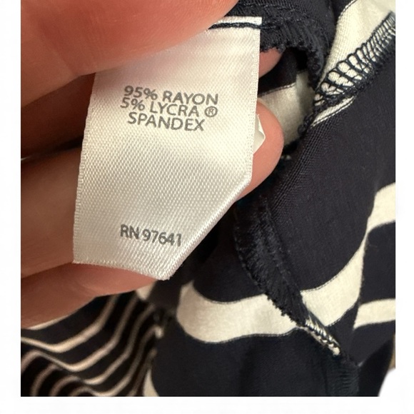 J. Jill Navy & White Striped Long Sleeve Knit Cardigan-Size Large - Picture 4 of 11